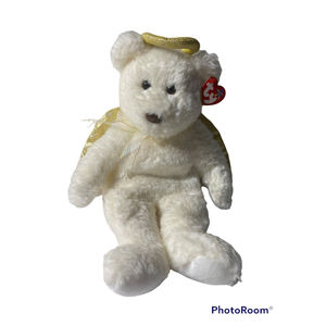 TY Beanie Buddy - HALO 2 the Angel Bear (14 inch) - MWMTs Stuffed Animal Toy